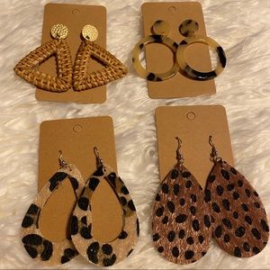 J - Lot of 4 pair of statement earrings new